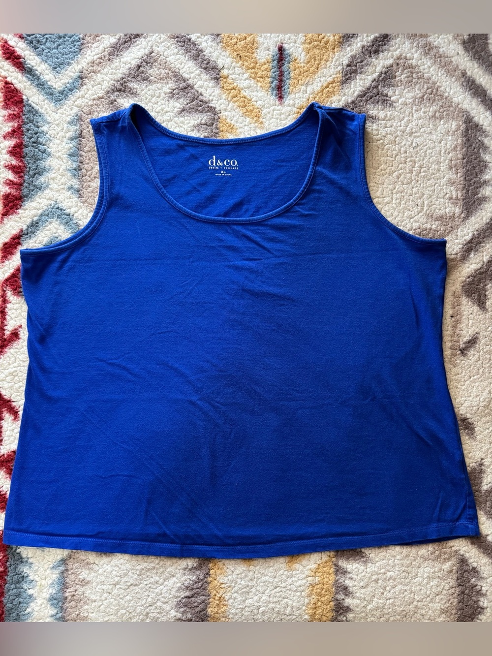 Denim&Co Royal Blue Scoop Neck Tank